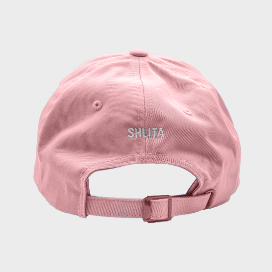 Pink cap with 'SHLITA' embroidery on a light gray background