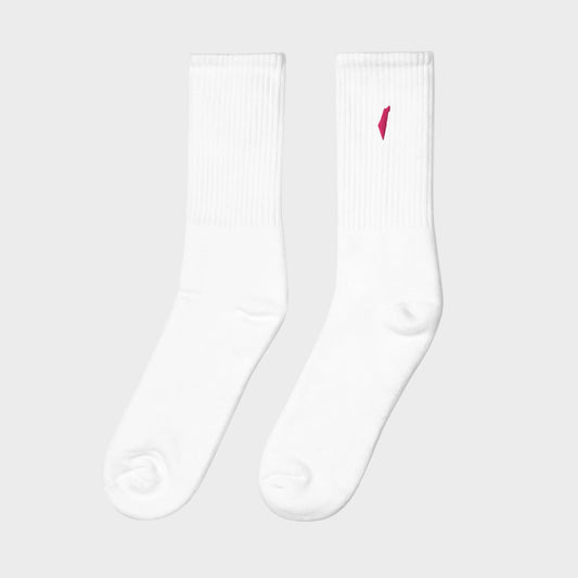 pink white israel socks